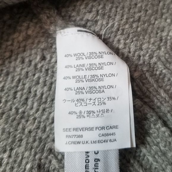 J Crew Wool Blend Oversized Pullover Grey Tunic Sweater Size XS - Picture 3 of 6